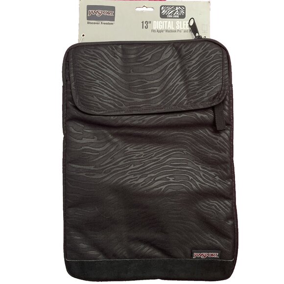 JanSport 2.0 13" Sleeve for Laptop and Tablet (Black Gloss Zebra) NEW - Picture 1 of 5